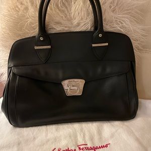 Salvador Ferragamo leather bucket bag like new.